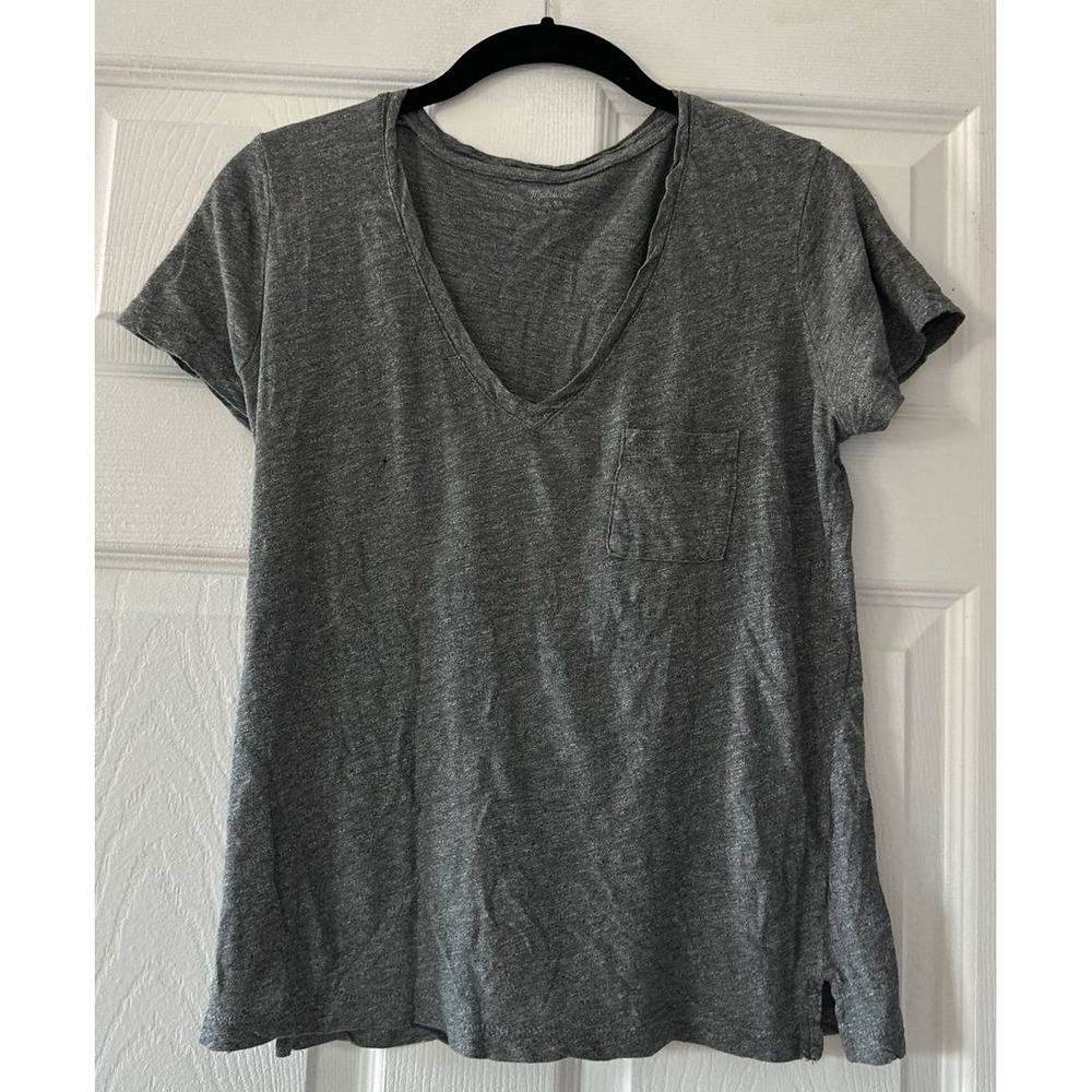 Madewell‎ Gray V-Neck Short Sleeve Tee